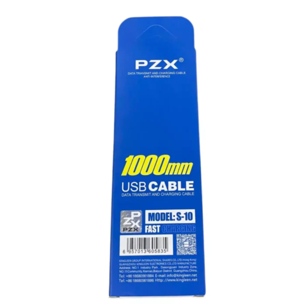 Cable blanco de Datos y Carga Modelo S 10 Marca PZX - Imagen 2