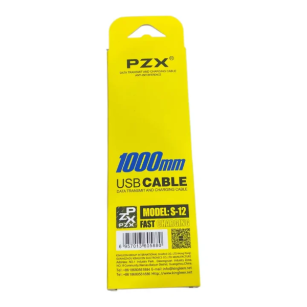 Cable blanco de Datos y Carga Modelo S 12 Marca PZX - Imagen 3