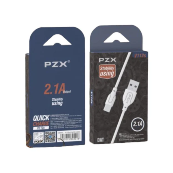 Cable de Datos y Carga Marca PZX V112S Blanco - Imagen 2