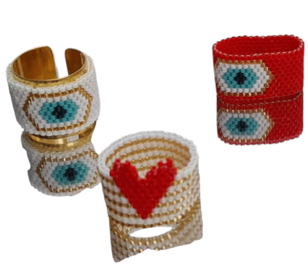 Anillos en cristal de Miyuki
