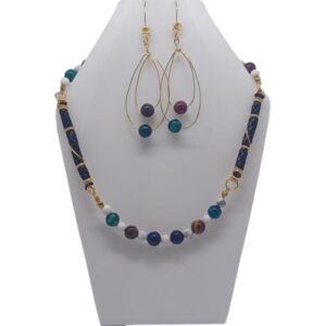 Collar Colores del Alma en Cuero Sintético con Piedras Multicolo