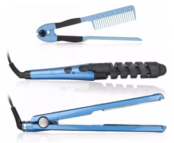 Combo Nano Titanium Plancha Rizador Peine - Imagen 2