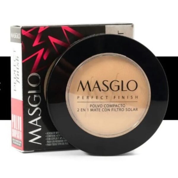 MASGLO PERFECT FINISH POLVO COMPACTO 2 EN 1 MATE CON FILTRO TONO OSC 1