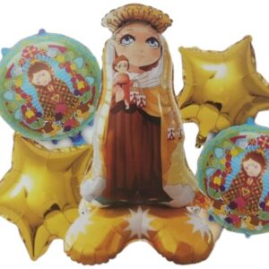 Buket Virgen del Carmen x5 Globos Metalizados