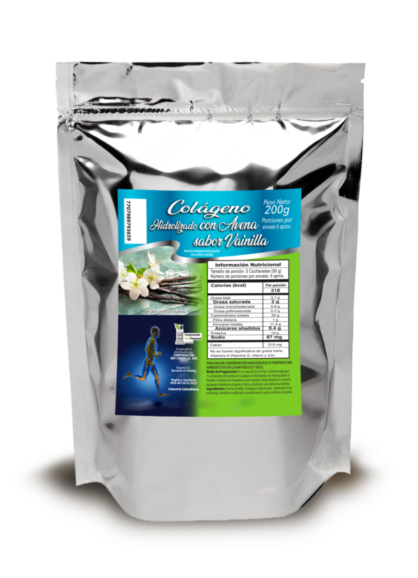 Colágeno Hidrolizado y Avena con Sabor a Vainilla 200g