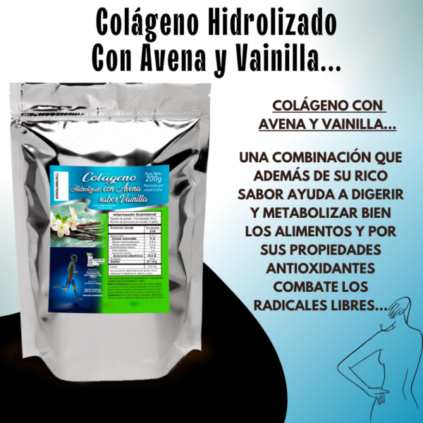 Colágeno Hidrolizado y Avena con Sabor a Vainilla 200g - Imagen 3