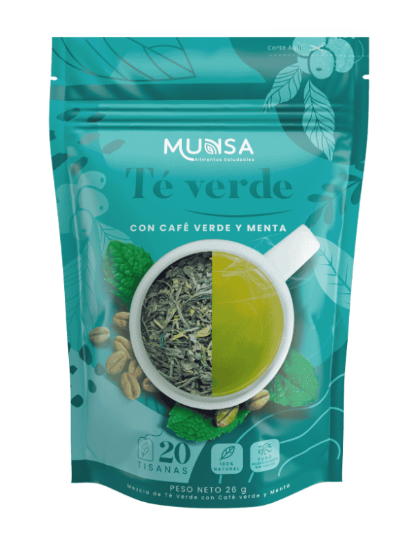 Té Verde Munsa con café verde y menta natural de 26 g