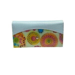 Billetera Cuero Mandalas Azul Cielo