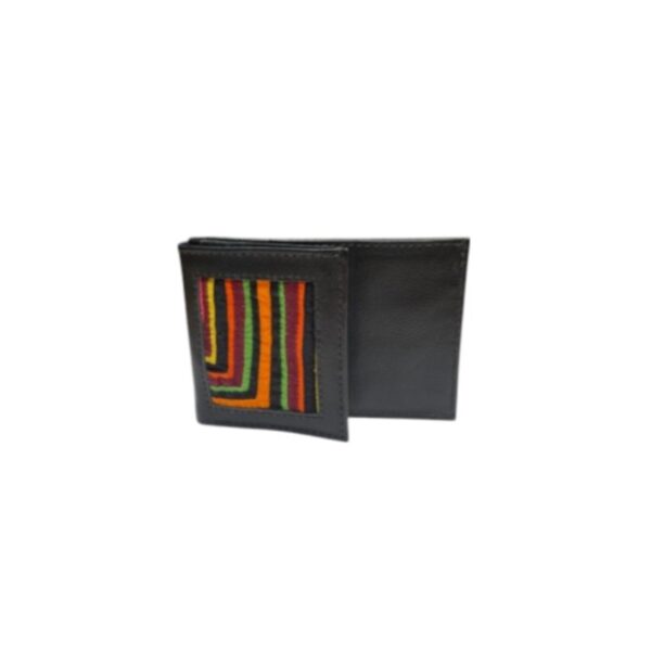 Billetera de Cuero con Toques de Color