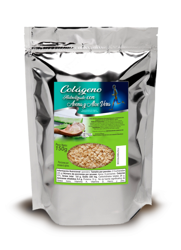 Colágeno Hidrolizado Bio chemical con Avena en Hojuelas y Aloe Vera 150g