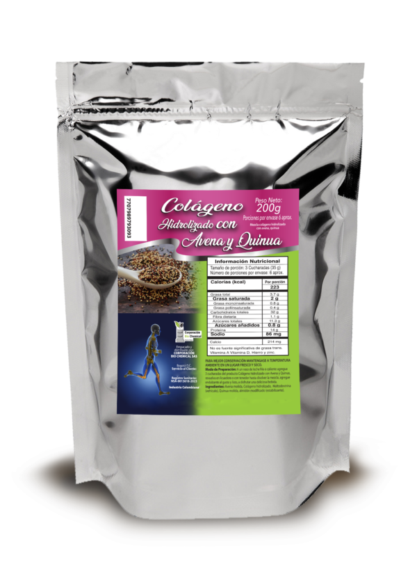 Colágeno Hidrolizado Bio chemical con Avena y Quinua 200g