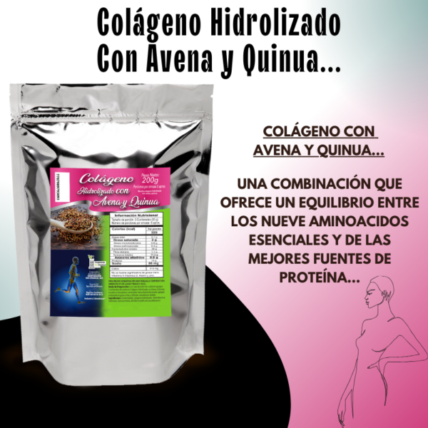 Colágeno Hidrolizado Bio chemical con Avena y Quinua 200g - Imagen 2