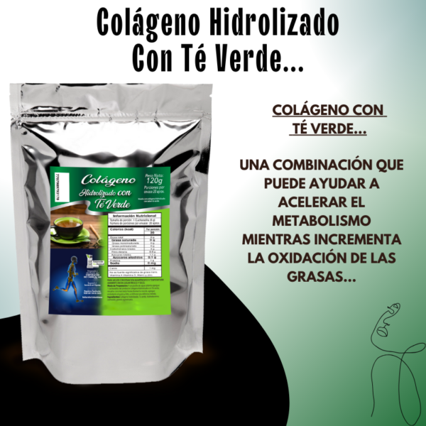 Colágeno Hidrolizado Bio Chemical con Té Verde Puro Extracto 120 g - Imagen 2